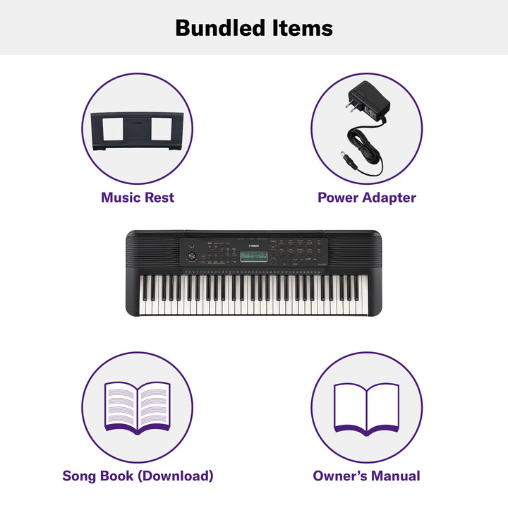 Yamaha PSRE283 61-Key Portable Keyboard - With AC Adapter 6