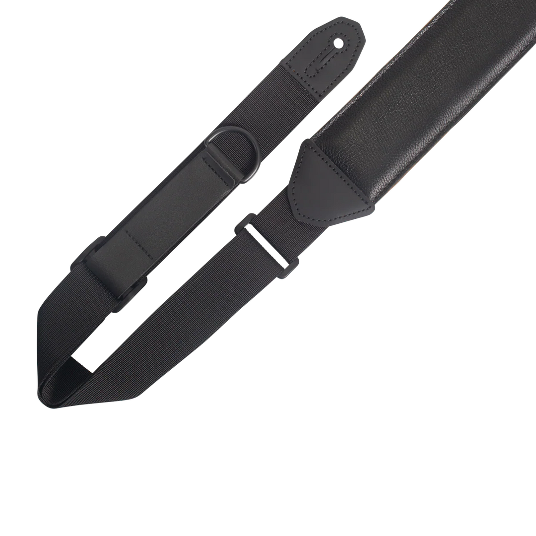Levys MRHGS-BLK 2.5\" Wide Garment Leather Ripchord Guitar Strap - Black 3