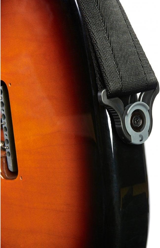 D'Addario 50BAL01 Auto Lock Guitar Strap (Black Padded Stripe)