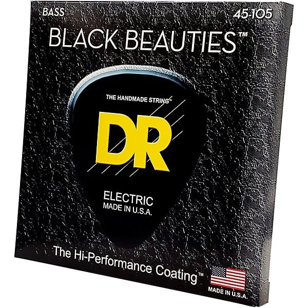 DR Strings BKB-45 Black Beauties Coated Steel Bass Guitar Strings - .045-.105 3