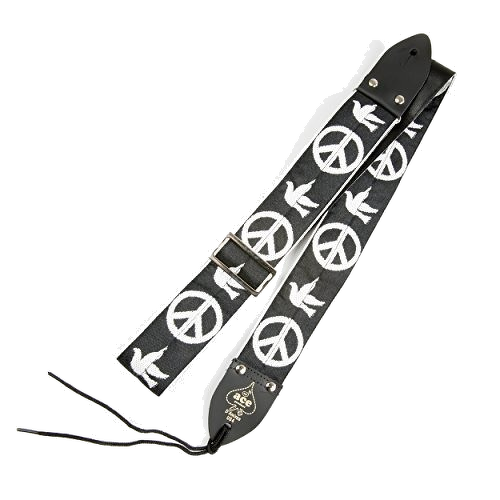 D'Andrea 2" Ace 6 Vintage Reissue Guitar Strap - Peace & Dove Black