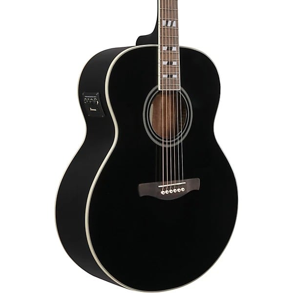 Ibanez AJ70M1EBK Jumbo Acoustic Electric Guitar - Black High Gloss