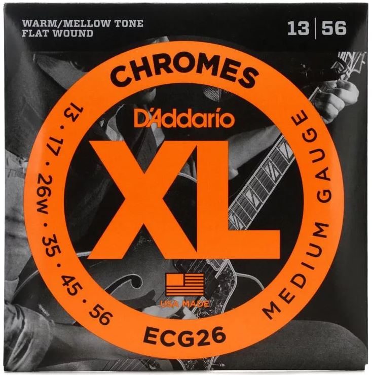 D'Addario ECG26 Electric Flat Wound Medium Set (13-56)