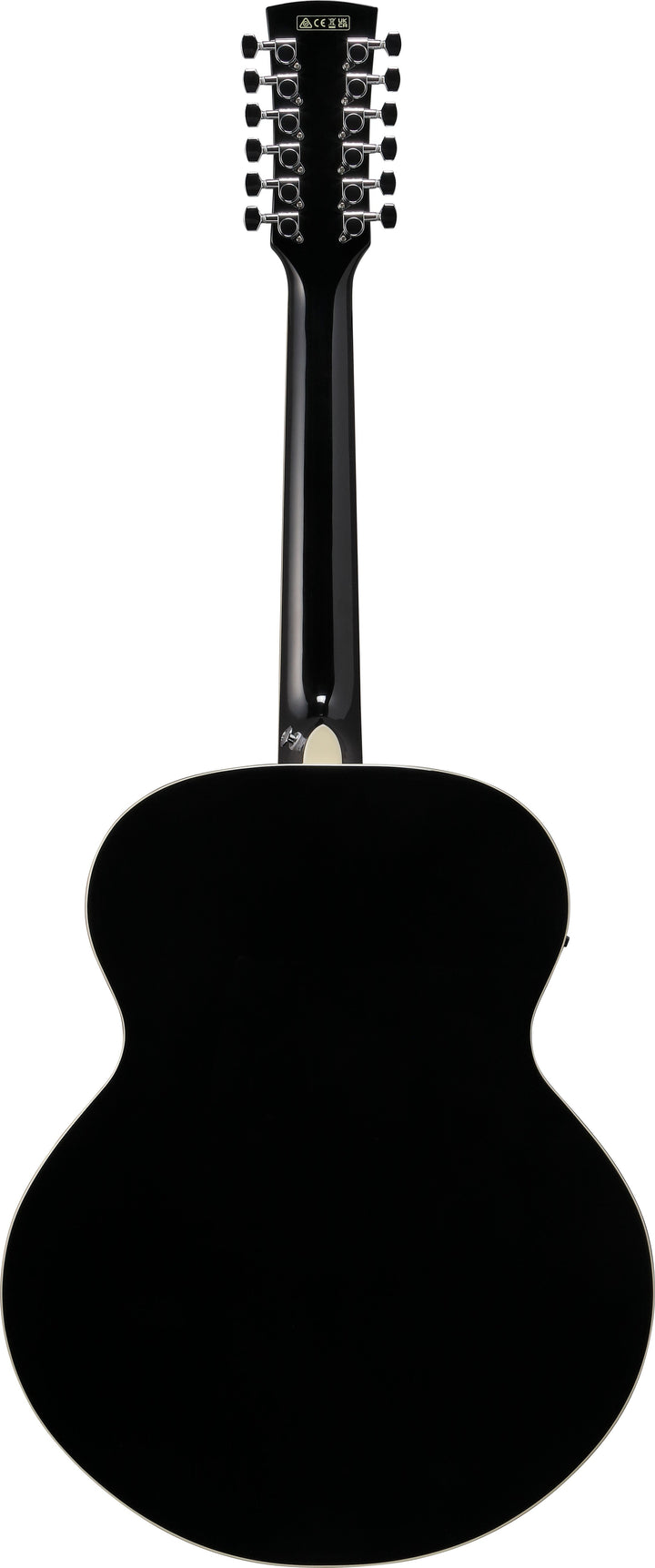 Ibanez AJ7012M1EBK 12-String Acoustic Electric Guitar - Black High Gloss 7