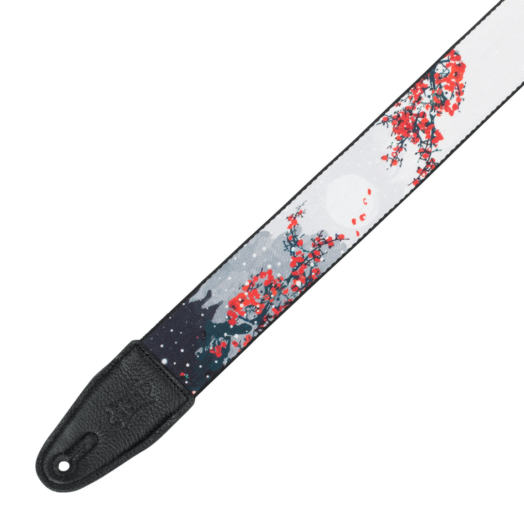Levy MPD2-116 2-Inch Wide Polyester Guitar Strap (Cherry Blossoms & Snow)
