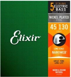 Elixir 14202 Nanoweb 5-String Bass Strings (45-130)