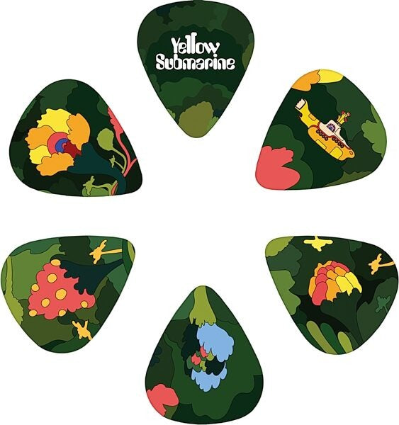 D'Addario Beatles Yellow Submarine 55th Anniversary Pepperland Woods Guitar Picks - .70mm (15 Pack Tin)