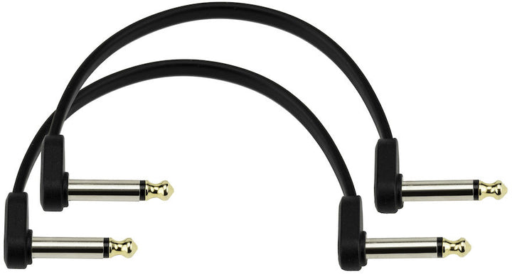 D'Addario 4\" Offset Right Angle Flat Patch Cable (twin pack)