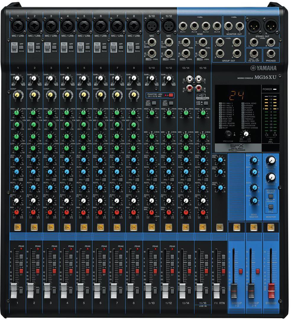 Yamaha MG16XU 16 Channel Mixer with High-Grade Effects & USB (Includes Rack Mount Kit)