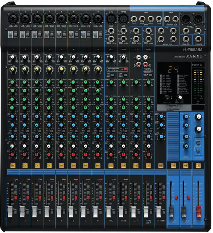 Yamaha MG16XU 16 Channel Mixer with High-Grade Effects & USB (Includes Rack Mount Kit)
