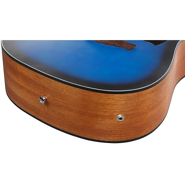 Ibanez PF50CEOBH Acoustic Electric Guitar - Open Pore Transparent Blue Sunburst