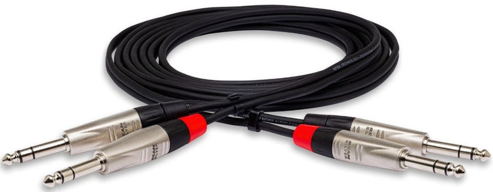 Hosa HSS-020X2 Pro Stereo Interconnect Cable - Dual REAN 1/4" to TRS - 20FT