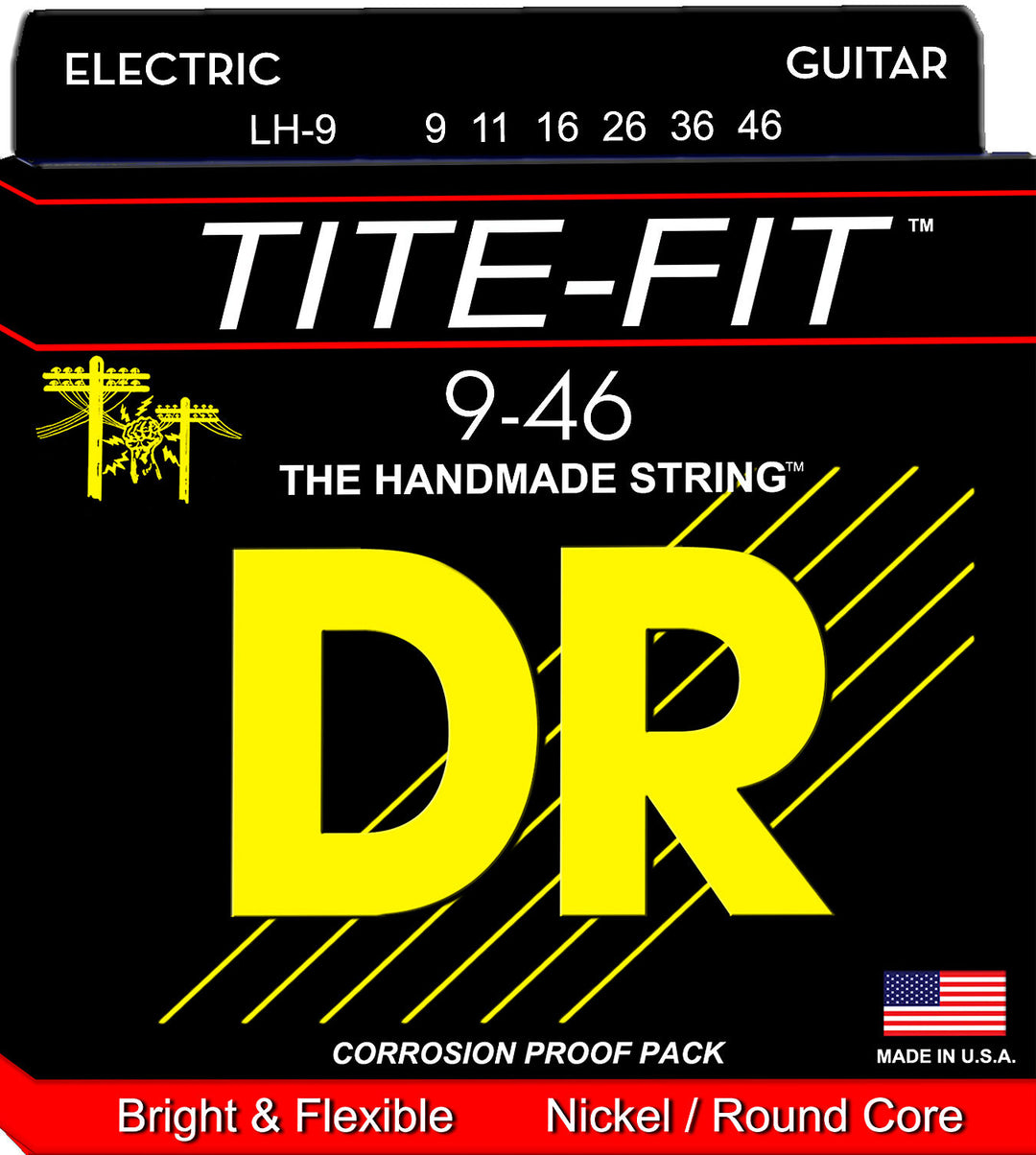 DR LH9 Tite-Fit Lite Top Heavy Bottom 9-46 Electric Guitar Strings