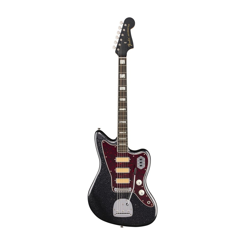 Fender 'Limited Edition' Gold Foil Jazzmaster Electric Guitar - Black Sparkle 6