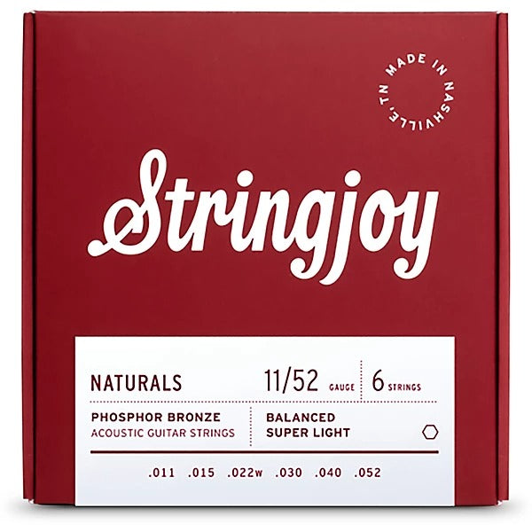 Stringjoy SJ-NB1152 (11-52) Phosphor Bronze Acoustic Guitar Strings - Super Light