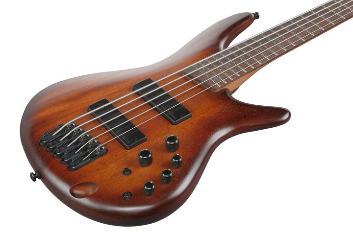 Ibanez SR505AMHL Standard 5-String Electric Bass - Mahogany Brown Burst Low Gloss 4