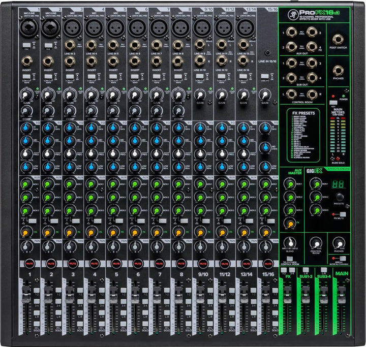 Mackie ProFX16v3 16 Channel 4-Bus Professional Effects Mixer with USB