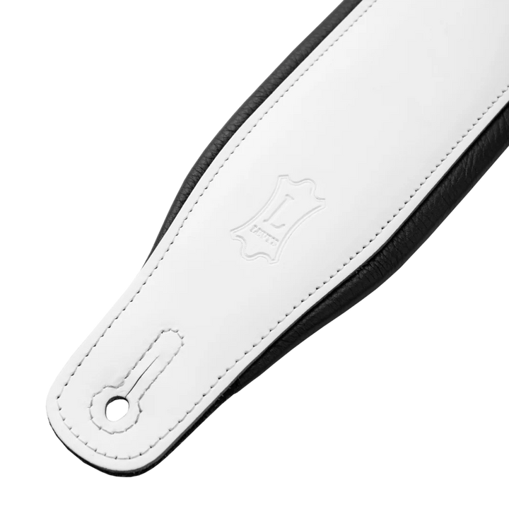 Levys M26PD 3\" Wide Top Grain Leather Guitar Strap - Panda 3