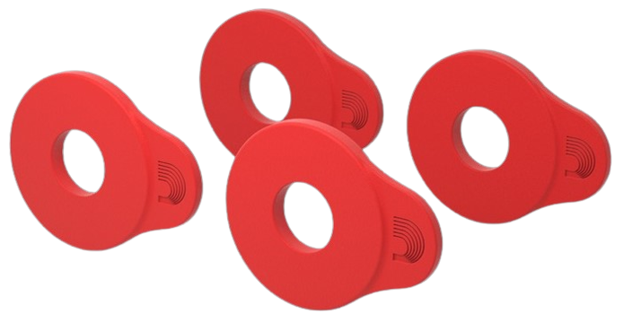 D'Addario Flex Lock Strap Blocks (4-Pack) - Red