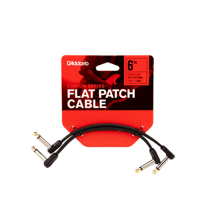 D'Addario 6\" Offset Right Angle Flat Patch Cable (twin pack) 2