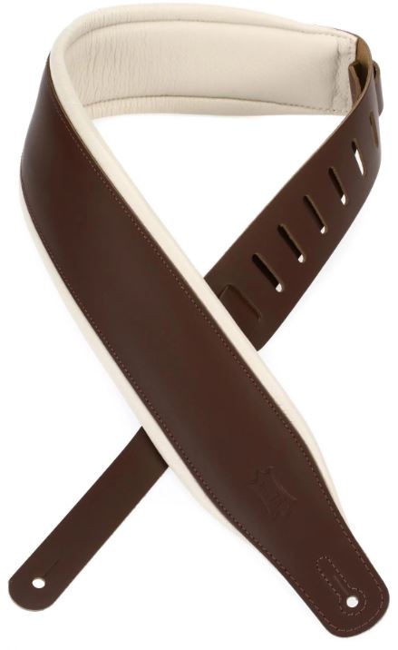 Levy M26PD 3" Leather Guitar Strap Black with Foam Wrapped Black Leather