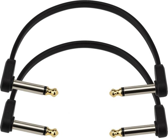D'Addario 6" Right Angle Flat Patch Cable (twin pack)