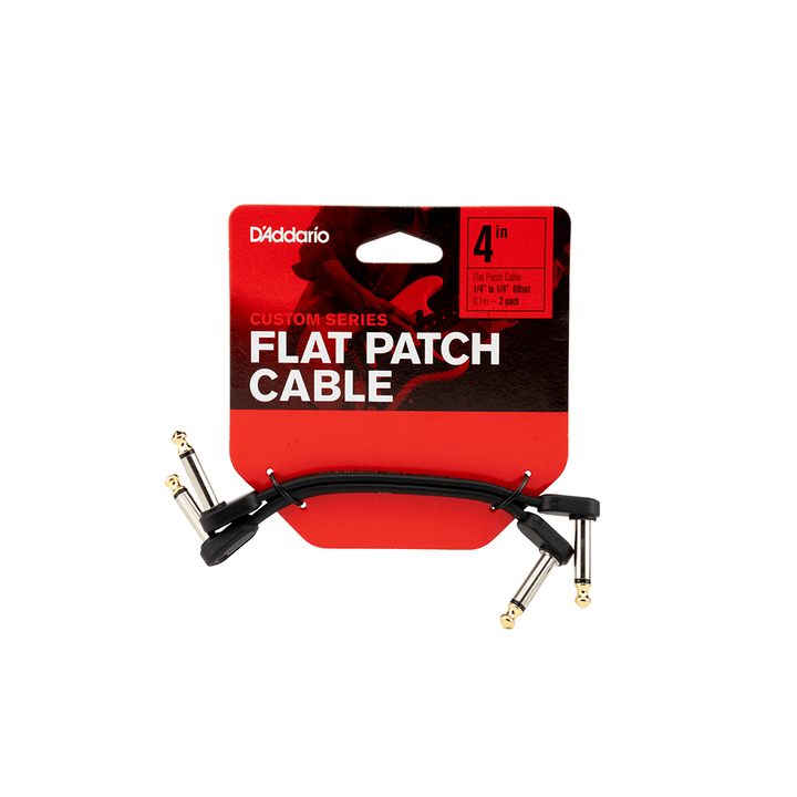 D'Addario 4\" Offset Right Angle Flat Patch Cable (twin pack) 2
