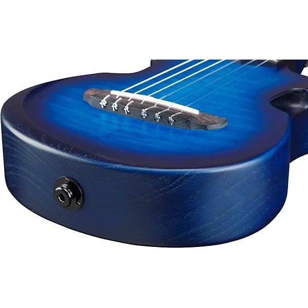 Ibanez AUP10N Nylon-String Piccolo Acoustic Electric Guitar - Transparent Blue Burst 4