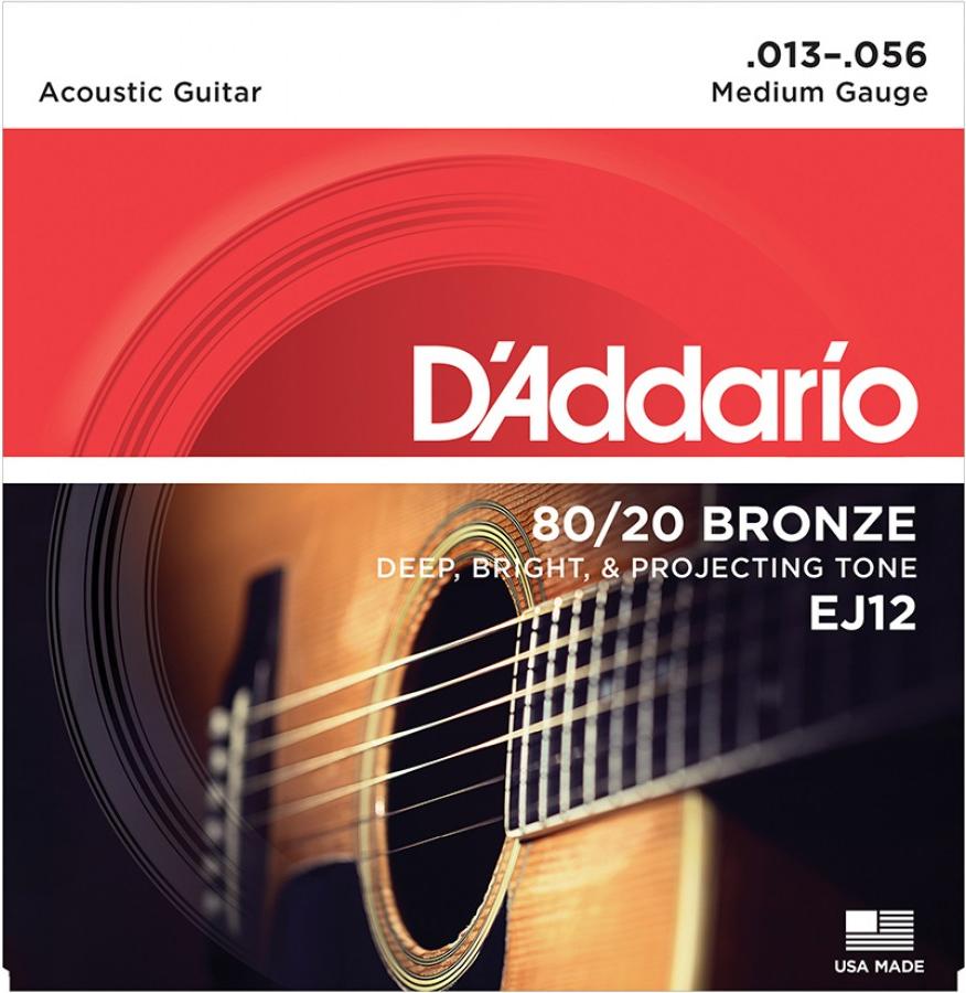 D'Addario EJ12 80/20 Acoustic Guitar Strings Medium (13-56)