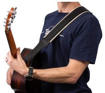 Taylor 4127-25 American Dream Leather Strap (Black With White Trim)