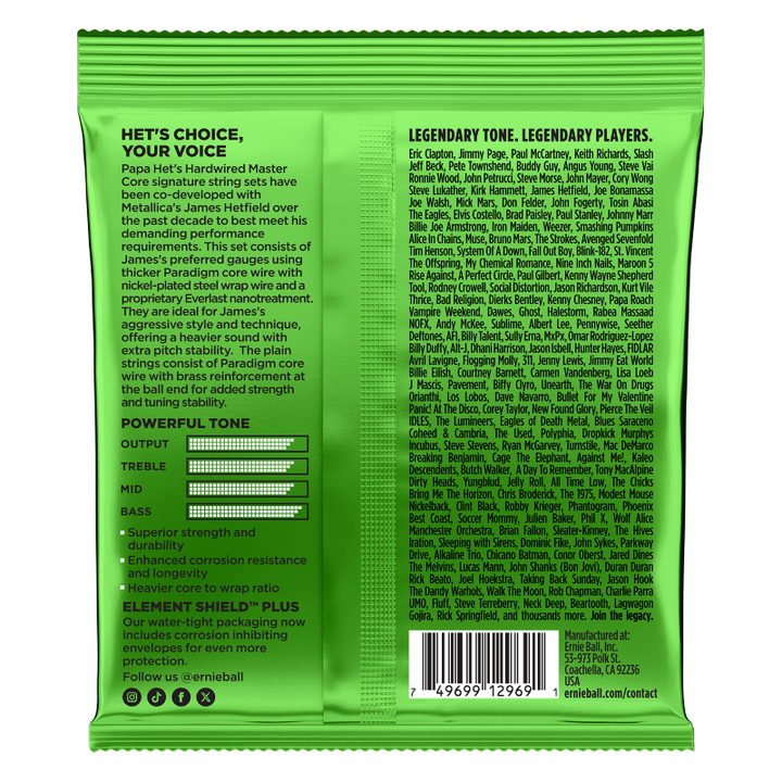 Ernie Ball 2201 Papa Het's Hardwired Master Cores Electric Guitar Strings - .011-.050 2