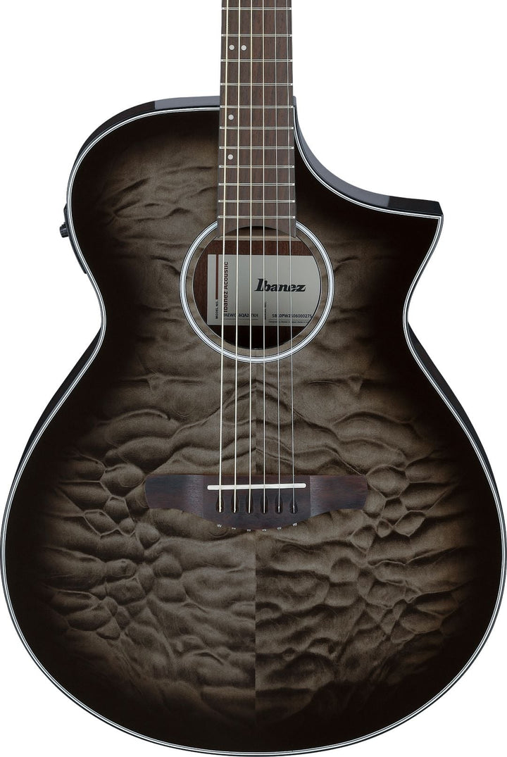 Ibanez AEWC16QATKH Acoustic Electric Guitar - Transparent Black Sunburst