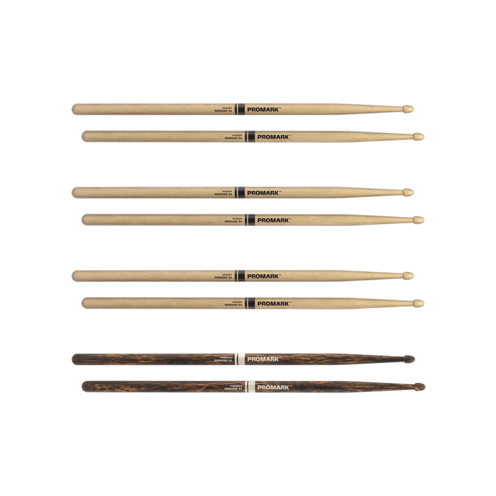 Promark RBH565AW-4PFG Rebound 5A Hickory Firegrain (Wood Tip) - 4 pack 2