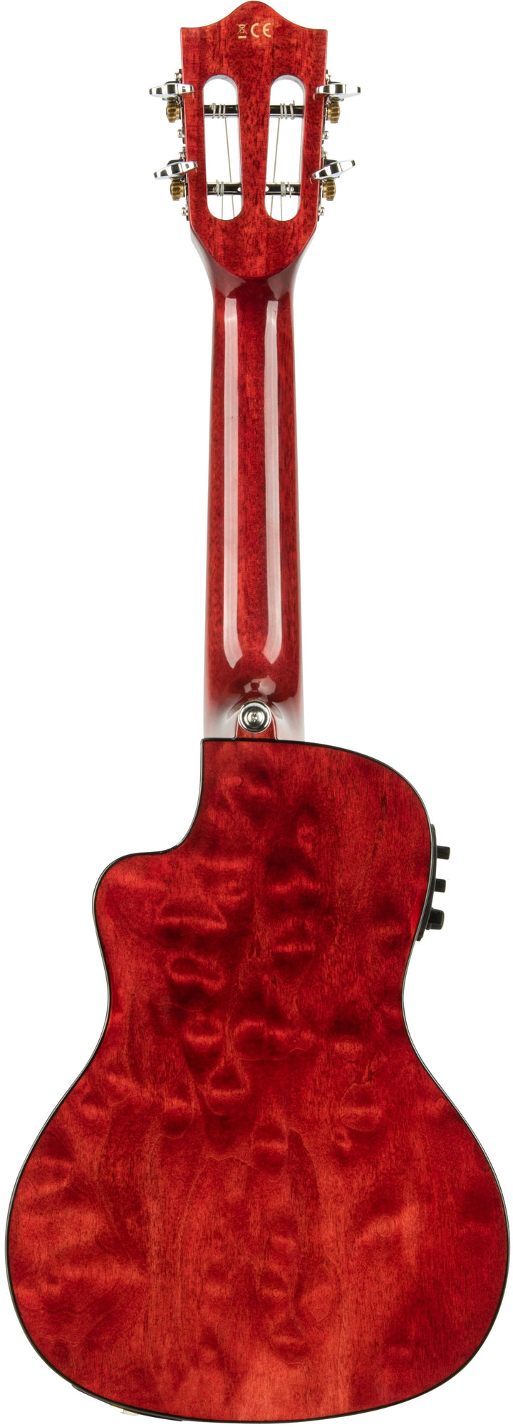 Lanikai QM-RDCEC Quilt Maple Acoustic-Electric Concert Ukulele with Soft Case (Red Stain)