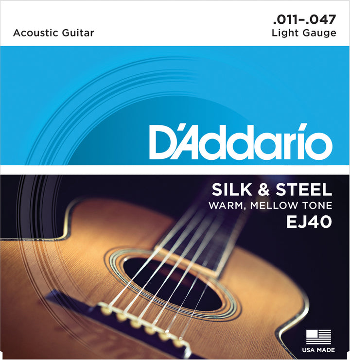 D'Addario EJ40 Silk & Steel Light Acoustic Guitar Strings (11-47)