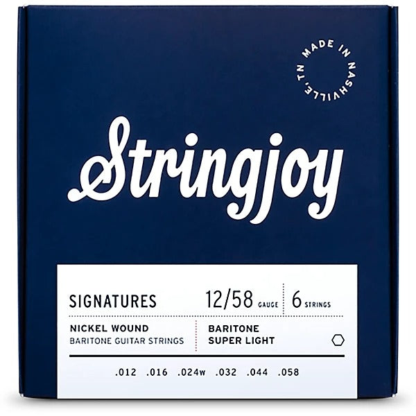 Stringjoy Signatures Baritone Balanced (12-58) Nickel Wound Electric Guitar Strings - Super Light