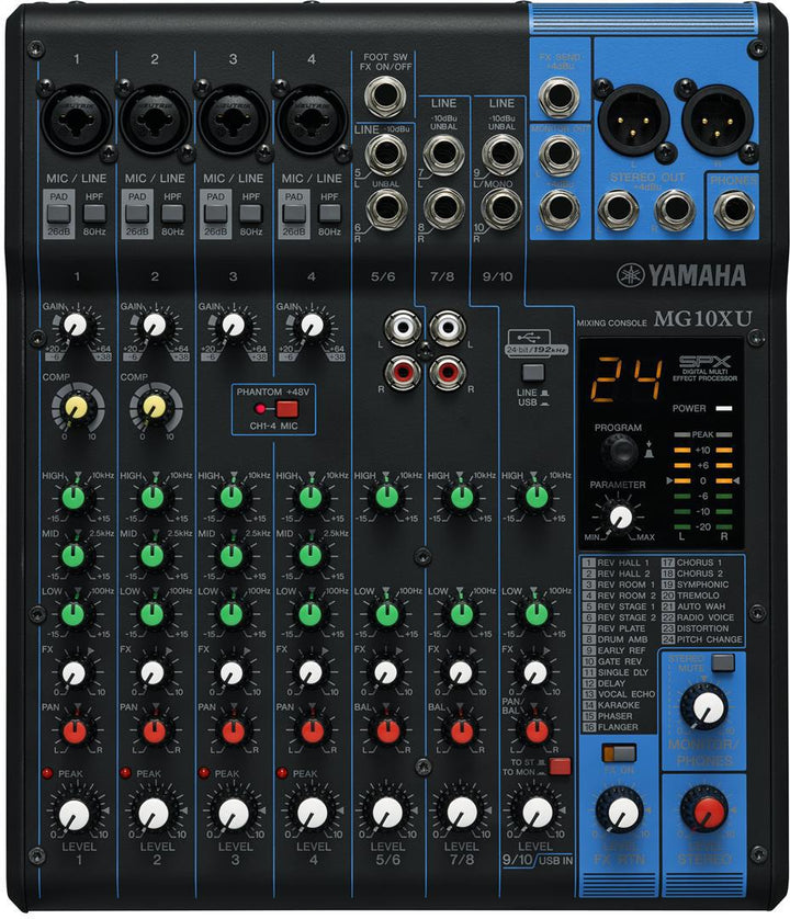 Yamaha MG10XU 10 Channel Mixer with Effects and USB