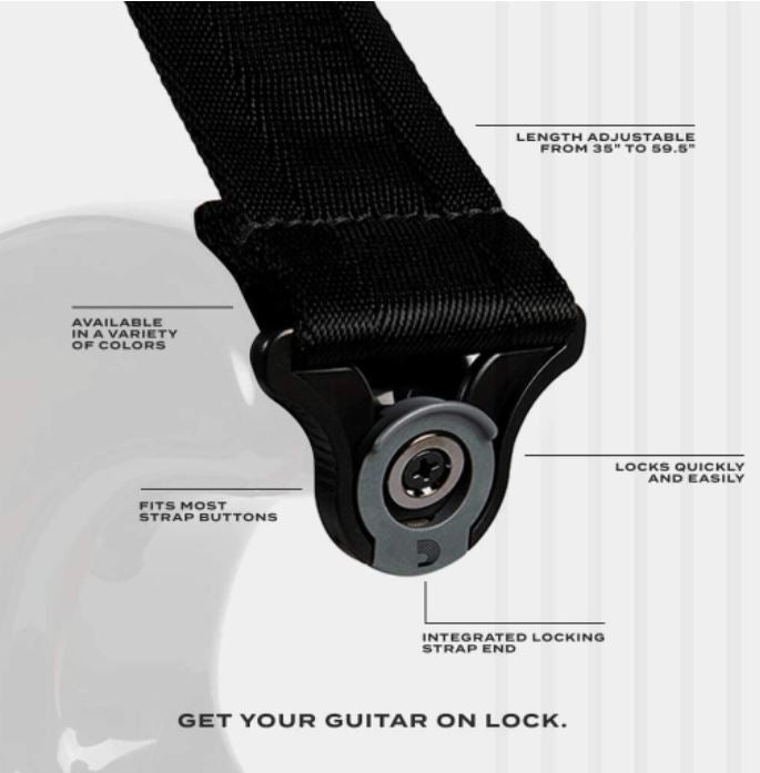 D'Addario PWSAL401 Poly Pro Auto Lock Strap (Red)