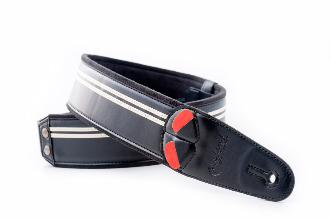 RightOn! Mojo Vegan Guitar Strap - Race Black