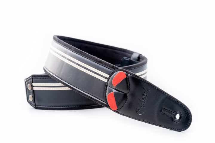 RightOn! Mojo Vegan Guitar Strap - Race Black
