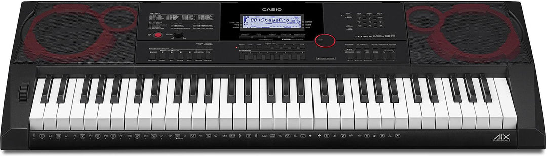 Casio CT-X3000 61 Portable Keyboard with Touch Response & AC Adapter (Black)
