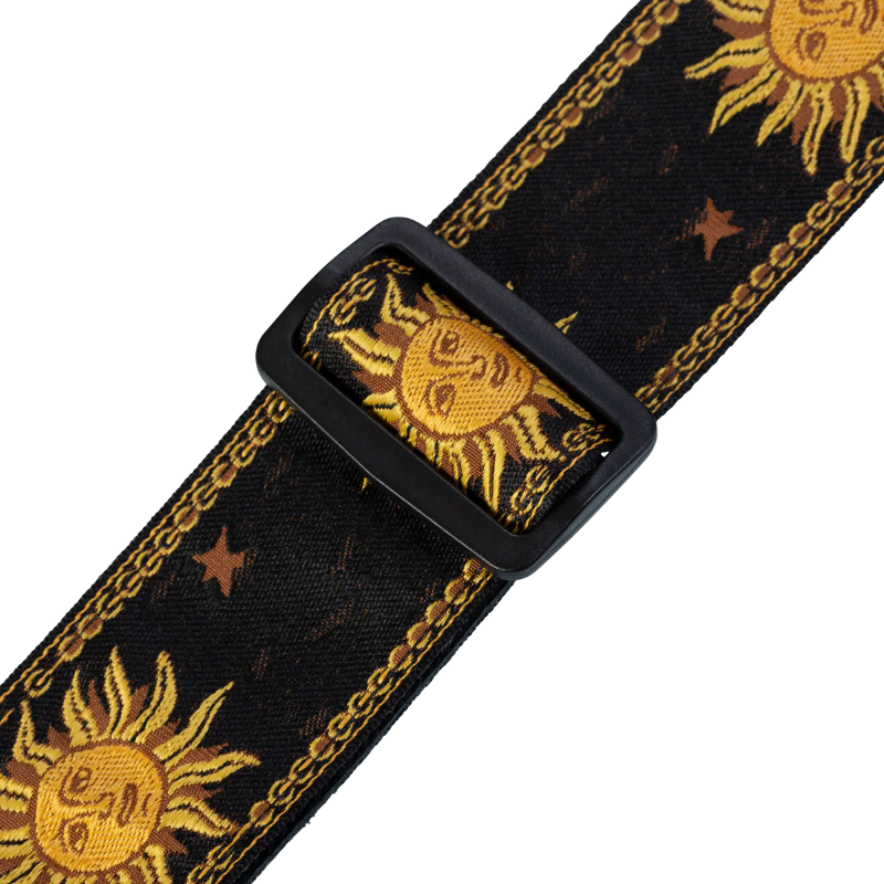 Levys MPJG-SUN-BLK 2\" Wide Jacquard Guitar Strap - Black 3