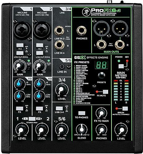Mackie ProFX6v3 6 Channel Professional Effects Mixer with USB