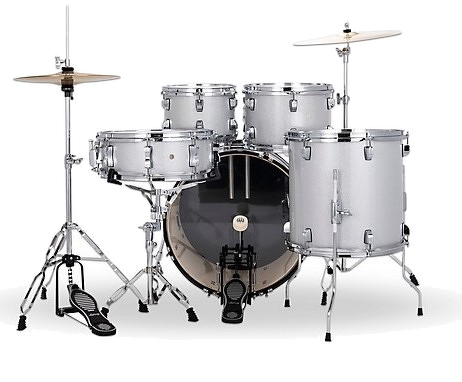 Ludwig LC19015 Accent Fuse 5-Piece Drum Kit (20\" Bass Drum) - Silver Sparkle 2