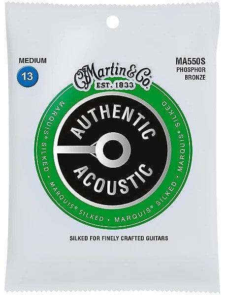 Martin MA550S Marquis 92/8 Phosphor Bronze Authentic Silked Acoustic Guitar Strings - Medium