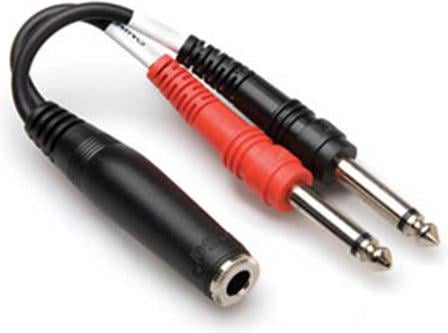 Hosa YPP136 1/4\" (Female Stereo) - (2)1/4\" Male Mono Adapter