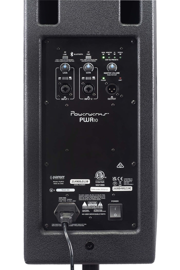 Powerwerks PWR10 2-Channel Powered Speaker - With Bluetooth