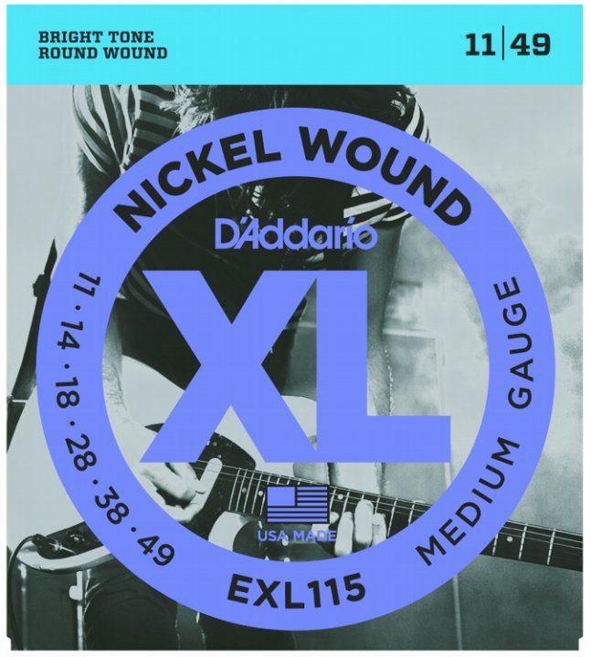 D'Addario EXL115 Nickel/Jazz Electric Guitar Strings (11-49)