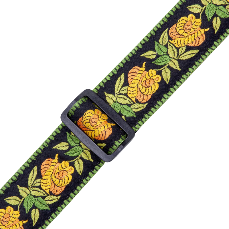 Levys MC8JQ-004 2\" Wide Woven Cotton Guitar Strap - Yellow Floral 2