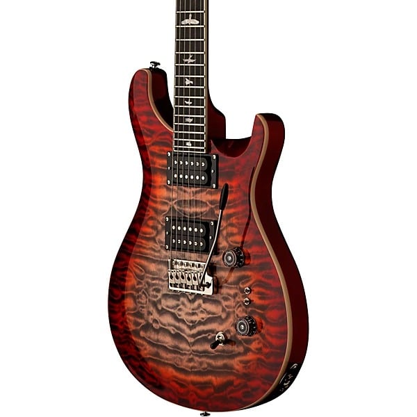 PRS SE Custom 24-08 Quilt Electric Guitar - Charcoal Cherry Burst 2